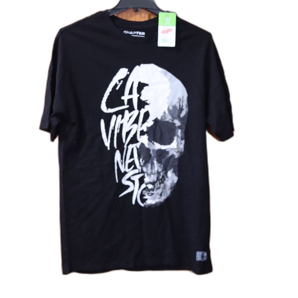 Chapter Black Short Sleeve Graphic Tee Skull L.A. Vibes Medium